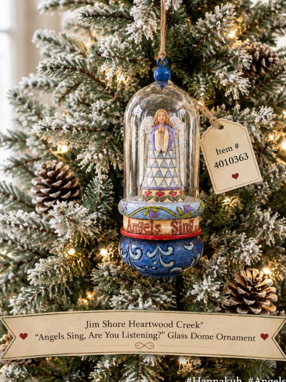Jim Shore "Angels Sing" Glass Dome Ornament 4010363 Boxed - Christmas Holiday